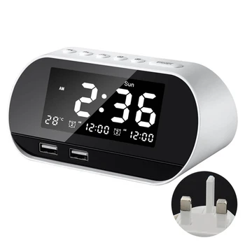 

Multifunctional Perpetual Calendar LCD Display Office Home Phone Charger Alarm Clock Dual USB Large Screen Adjustable Brightness