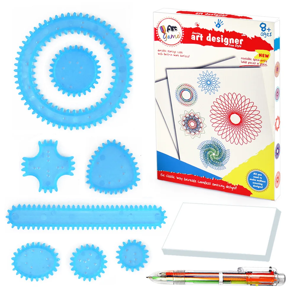 

Multi-functional Children Spirograph Painting Kit Spirograph Fantasy Set Educational Toy Bustling qu xian chi