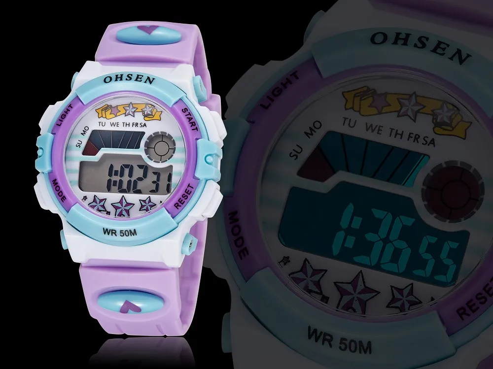 Лидирующий бренд Montre Enfant OHSEN детский светодиодный цифровой спортивные часы водонепроницаемые детские часы с будильником для мальчиков и