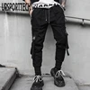 Nuevo Negro pantalones de carga Joggers de Hip Hop hombres pantalones bombachos holgados Multi-Bolsillo cinta Pantalones casuales Streetwear Pantalones de deporte para los hombres ► Foto 3/6