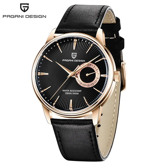 Rose gold Black Relogio Masculino, PAGANI, дизайнерские мужские часы, Топ бренд, Роскошные, повседневные, модные, кварцевые часы, мужские, полностью стальные, деловые, водонепроницаемые - Цвет: Rose gold Black