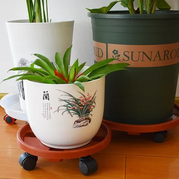 

Removable Plastic Plant Pot Stands Mover 4 Wheel Garden Dolly Tray Base Stand with Wheels
