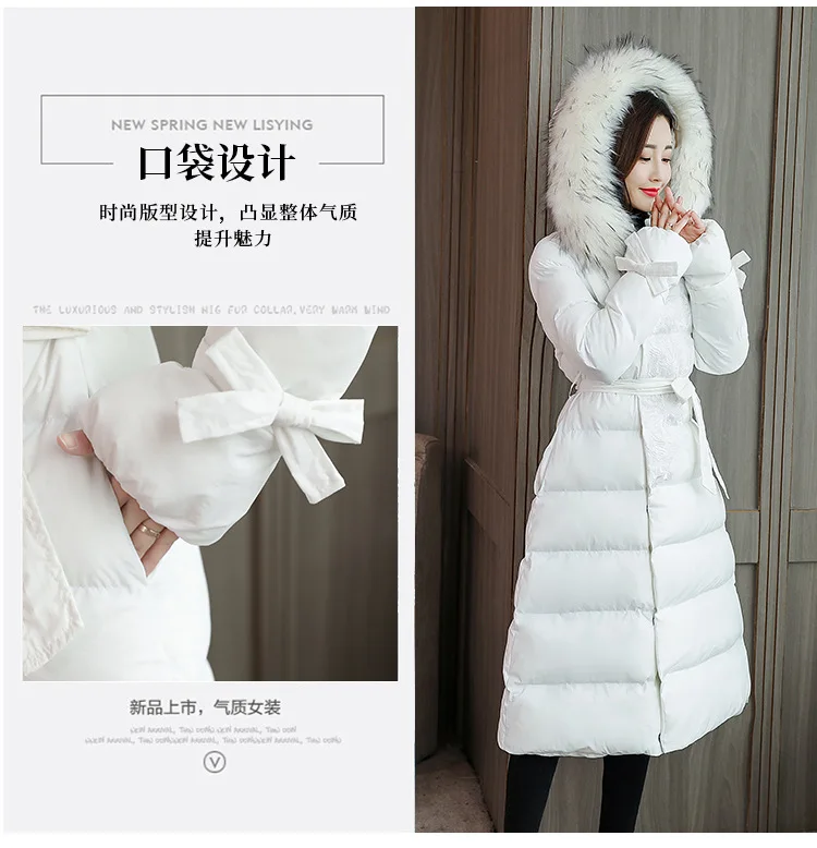 Winter Style WOMEN'S Dress down Jacket Cotton-padded Clothes Ethnic-Style Hooded Slim Fit Cotton-padded Jacket Long over-th