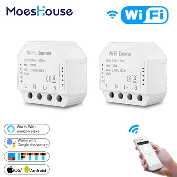 

DIY Smart WiFi Light LED Dimmer Switch Smart Life/Tuya APP Remote Control 1/2 Way Switch,Works with Alexa Echo Google Home