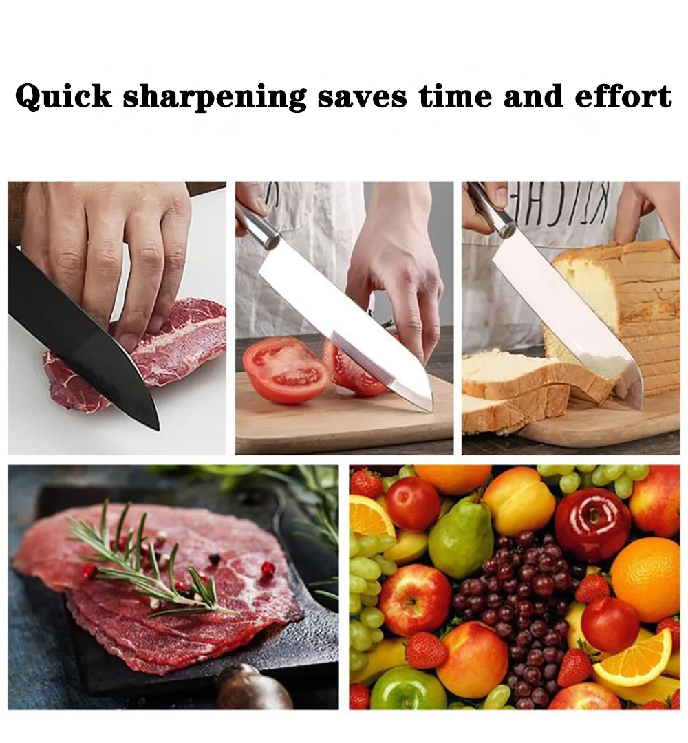 USB Electric Knife Sharpener Adjustable For Kitchen Knives Tool Knife Scissor Sharpening White medium and fine grinding blade