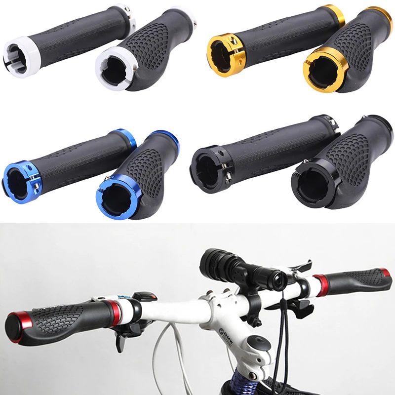 1 пара велосипедных ручек MTB горный велосипед алюминиевые резиновые ручки 2,2 см диаметр Стандартный велосипедный замок