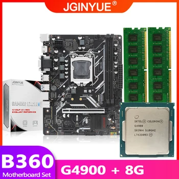 

JGINYUE B360 motherboard LGA 1151 set kit with Intel Pentium G4900 processor 8GB(2*4GB)DDR4 memory M.2 NVME MATX B360M-VDH