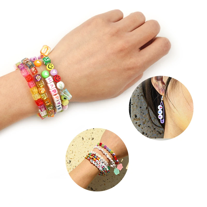 1000 Bunte Buchstaben-Perlen – 7mm, Mit Loch Zum Auffädeln, DIY Schmuck