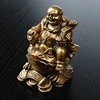 LUCKY Feng Shui Maitreya Toad Figurine Money Fortune Wealth Chinese Golden Frog Toad Home Office Decoration Tabletop Ornaments ► Photo 1/6