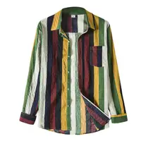 Men Linen Cotton Short Sleeve Shirt Summer Floral Loose Baggy Casual Shirts Tops Holiday Beach Men's Hawaii Shirts - Image 6