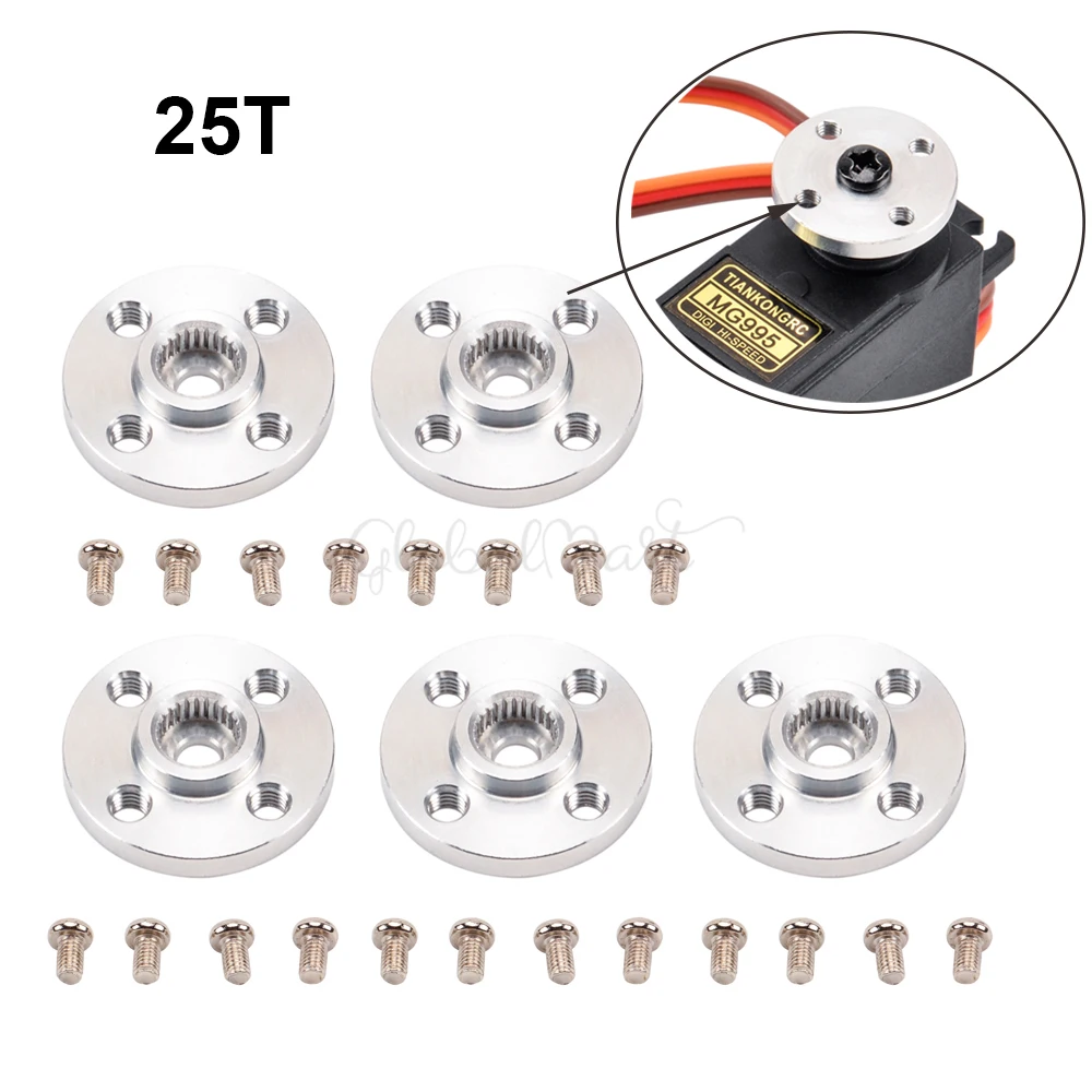 5PCS/10PCS Aluminum Metal 25T Servo Arm Round type Disc Matal Horns For
