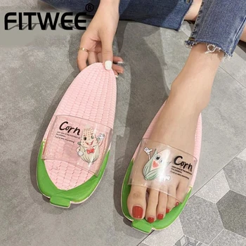 

FITWEE Women Fashion Sandals Shoes New Design Fruit Color Shoes Women Peep Toe Slippers Slip On Casual Footwear Size 36-41