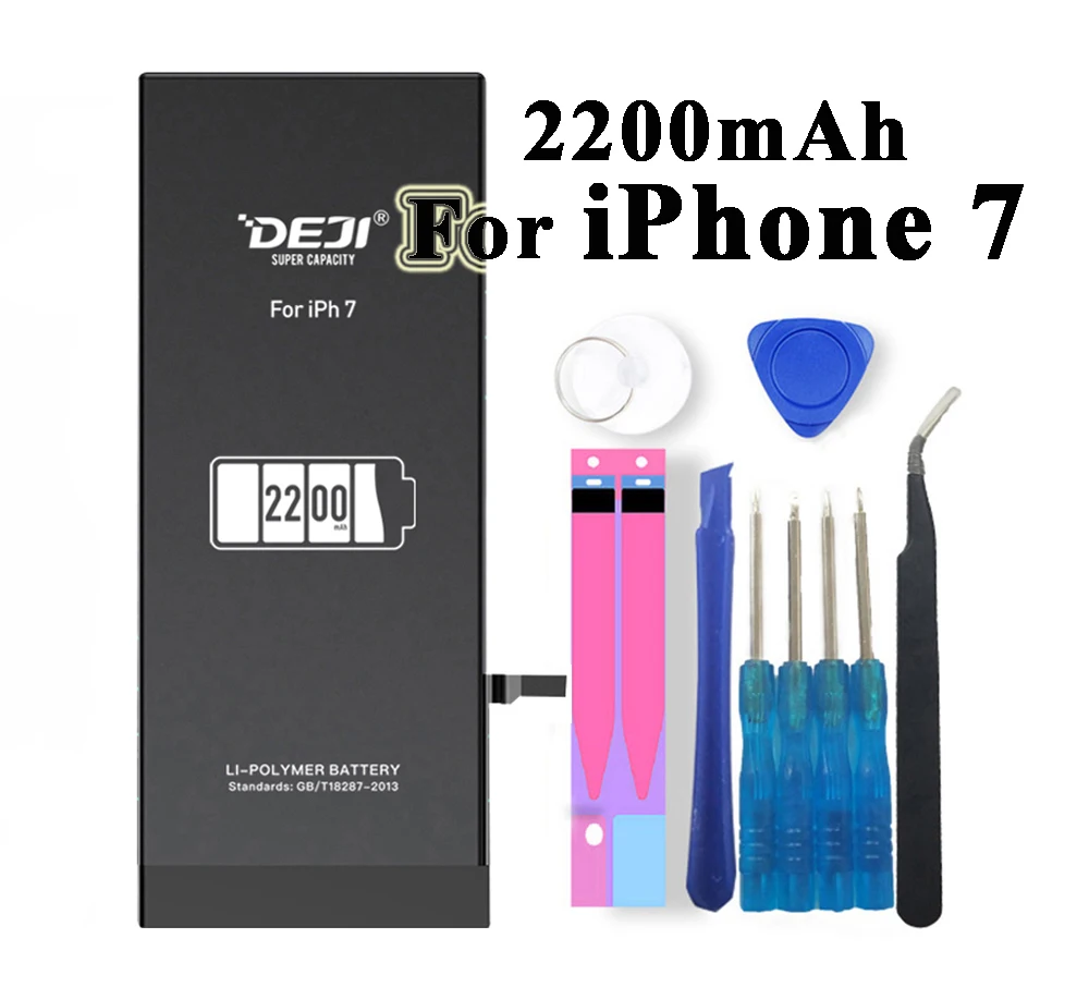 Deji аккумулятор для iPhone 5S, SE 6 6s 7 1800 мАч-2200 мАч емкость встроенные литий-полимерные аккумуляторы+ инструменты для Apple 5S SE 6 6s 7 батарея
