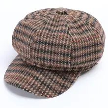 Берет Шляпа женская плоская кепка мужская женская клетчатая мягкая ретро-шляпы Повседневные Дышащие зимние теплые удобные береты Berret Femme#2O04