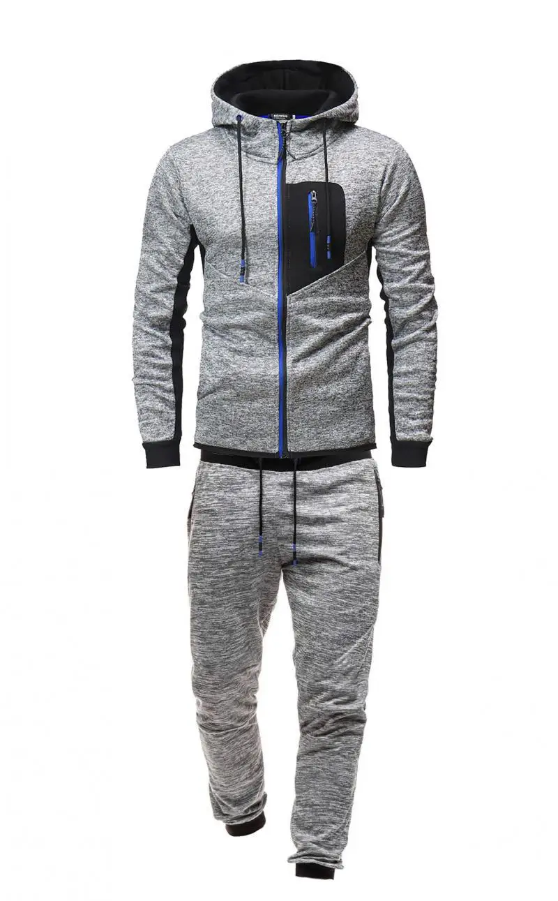 

2018 Men Casual Sports Hooded Cardigan Set 3913