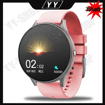 

2020 Nieuwe Full Touch Screen Smart Horloge Vrouwen Multifunctionele Sport Hartslag Bloeddruk IP67 Waterdichte Smartwatch Box