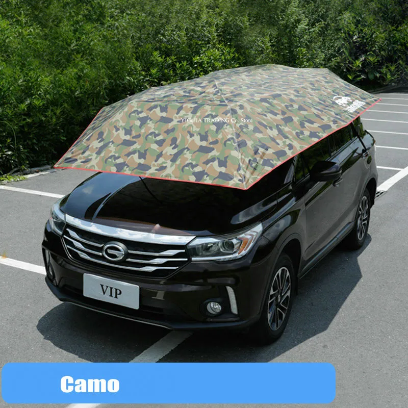 Автомобильный тент полуавтоматический горячий летний автомобильный зонтик крышка, портативный подвижный навес, защита от солнца автомобиля анти-УФ Навес/солнцезащитный козырек - Цвет: camo
