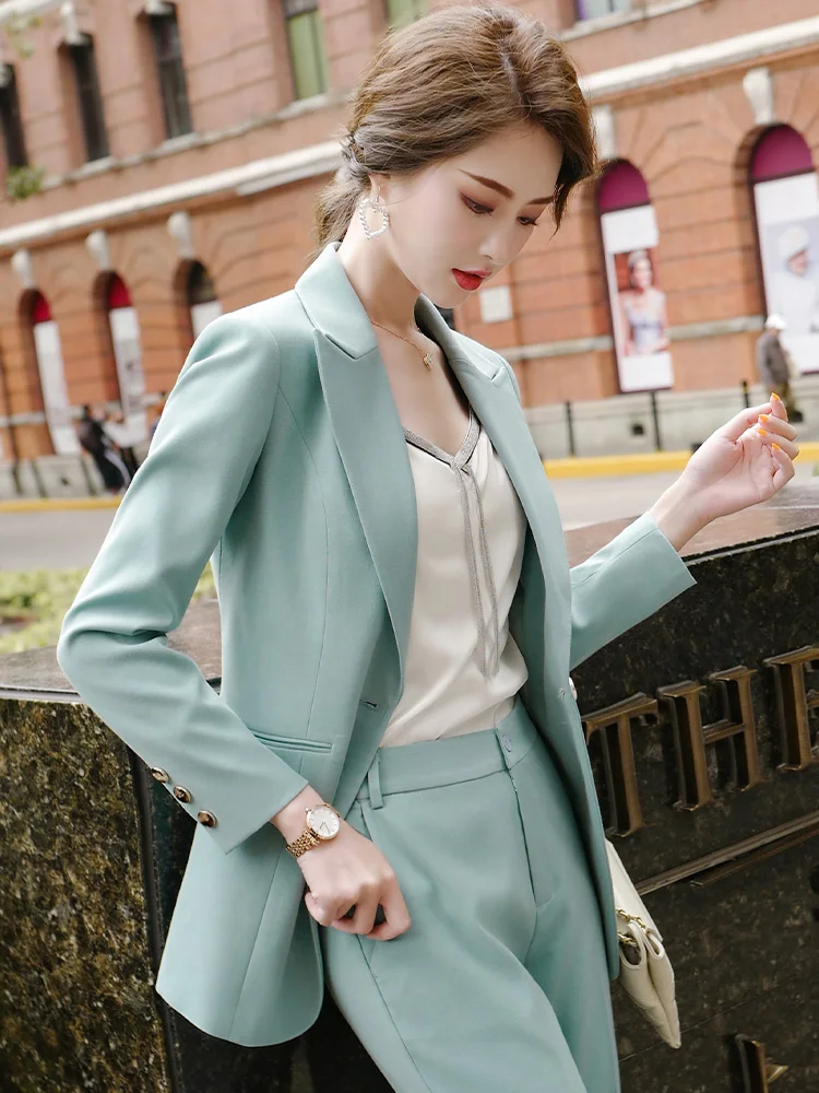 s.Oliver WOMEN Ladies\u2019 Suit green-white elegant Fashion Suits Ladies’ Suits 