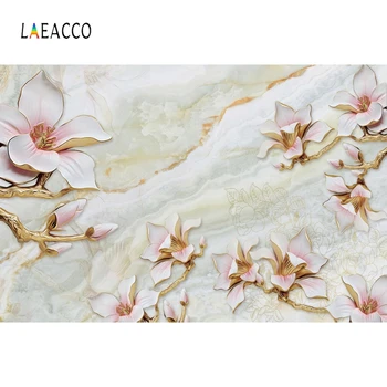 

Laeacco Marble Patterns Grain Flowers Photography Backdrops Vintage Grunge Portrait Photo Backgrounds Baby Newborn Photophone