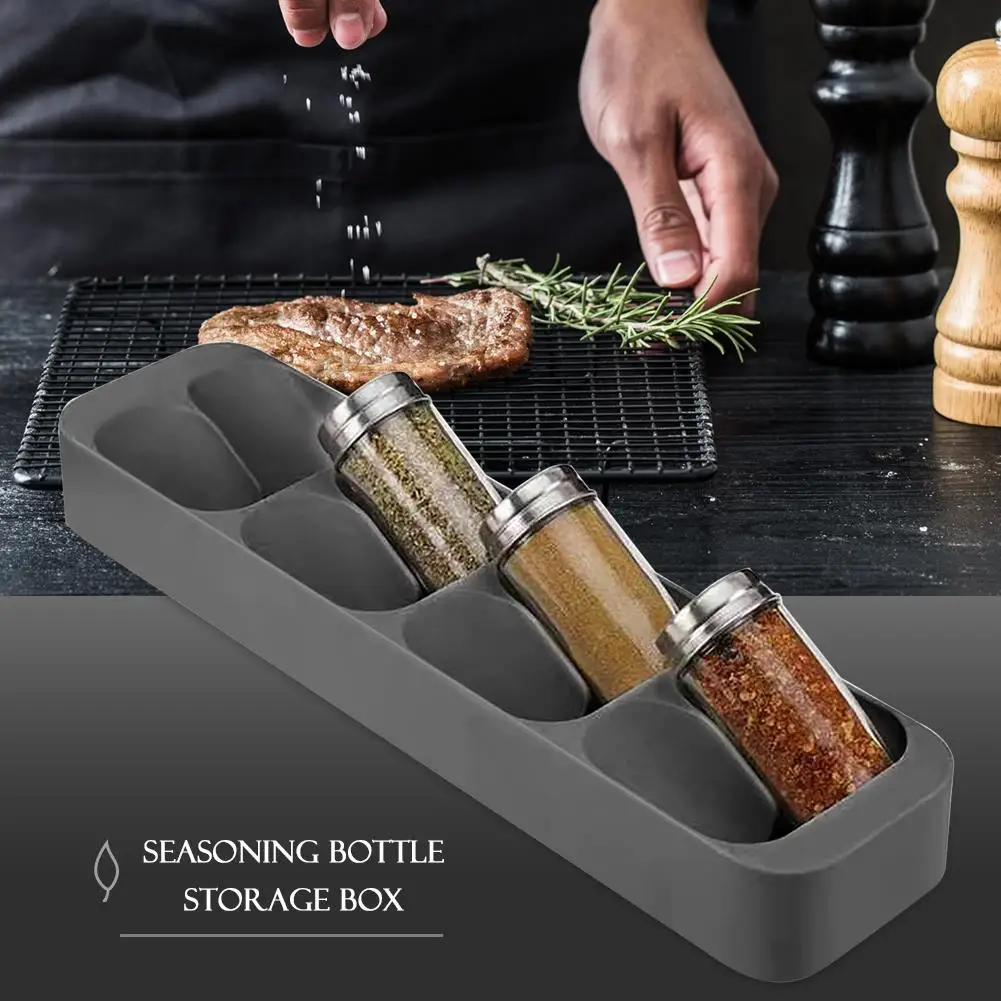 Eight Slots Drawer Condiment Seasoning Bottle Storage Holder 8 Grid