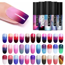 Lilycute esmalte em gel que muda de cor, 5ml, esmalte em gel térmico de 3 camadas, com absorção uv, verniz diy verniz em gel