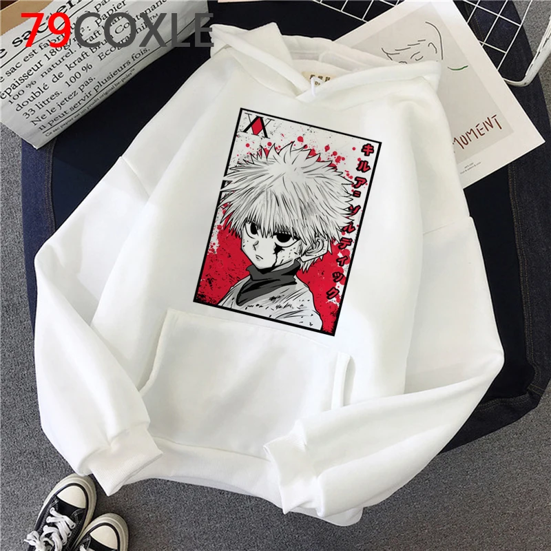 Hunter x Hunter Hisoka-sudaderas con capucha para hombre, hip hop, estampado de anime y2k, ropa de estética para hombre, Sudadera con capucha estampada de gran tamaño