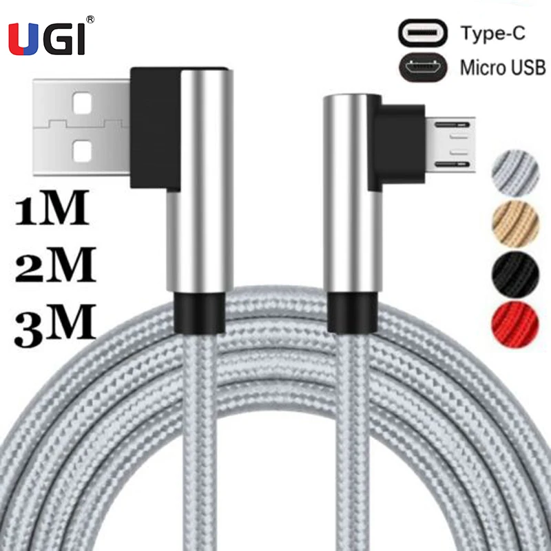 Кабель UGI A для быстрой зарядки с разъемами USB Type-C и Micro кабель Android Samsung Xiaomi HTC