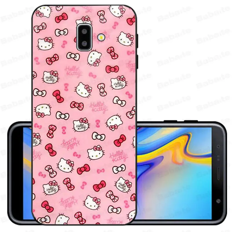 Чехол для galaxy j6 hello kitty Мягкий силиконовый черный чехол для телефона samsung galaxy j6 plus A6 A8 A9 A10 A30 A50 мобильные телефоны - Цвет: A2