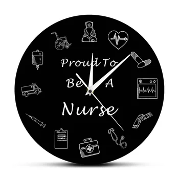 

Pround To Be Nurse Wall Clock Nursing Medical Equipments RN Healthcare Clock Watch Hospital Decor Nurse Student Graduation Gift