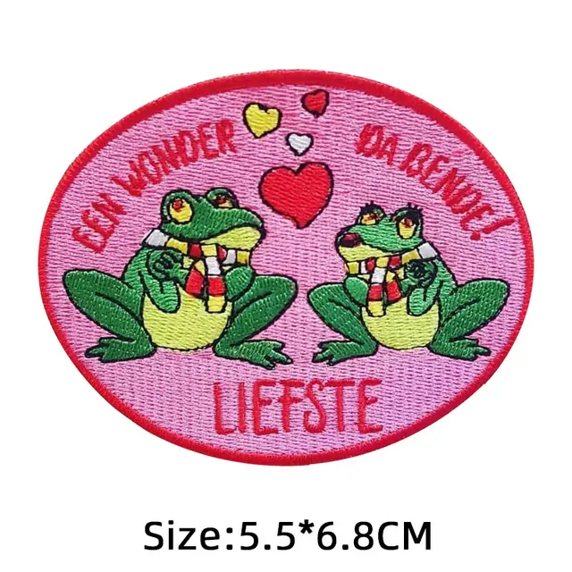 Oeteldonk Embroidered Patches for Clothing Emblem Embroidery Patch on Clothes Frog Carnival for Netherland  Ironing Badge G 3417