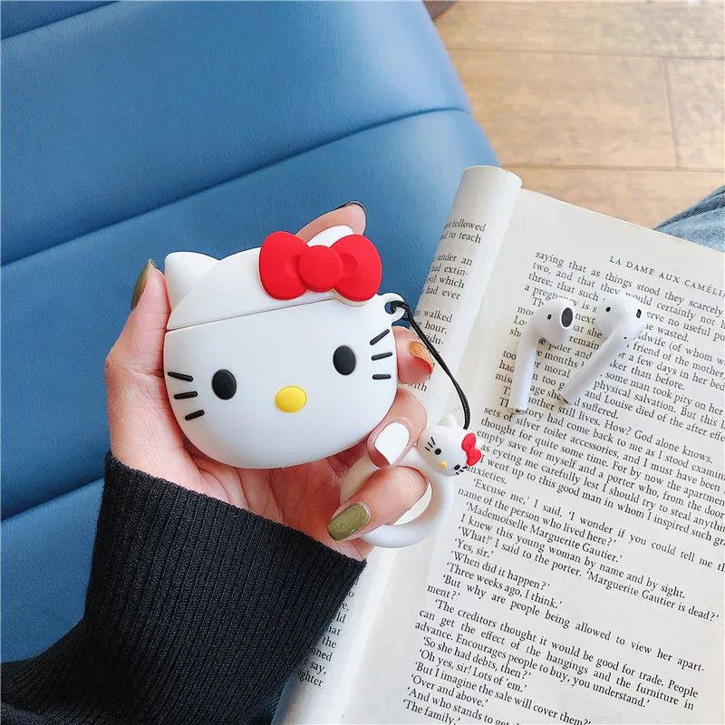 as pic 3D милый мультяшный аниме мягкий чехол для Airpods 2 чехол силиконовый мини-чехол для наушников для Apple Airpods 1 чехол для Earpods - Цвет: as pic