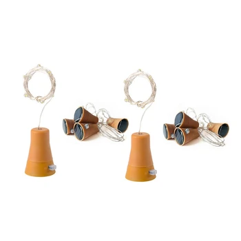 

2PCS Solar 2M LED Cork Shaped 20 LED Night Fairy String Light Kork Solarbetrieben Licht Wine Bottle Lamp - White & Red