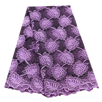 

Purple African Lace Fabric 2020 High Quality 5 Yards For Dress Party Dress French Lace Fabric Nigerian Lace Fabric Blue