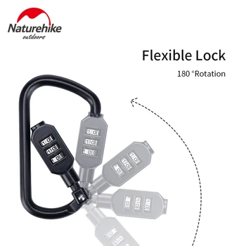 

Naturehike 3-digit Code Lock D-Type 80g Zinc Alloy High Hardness Suitcase Portable Luggage Gym Home Lock Luggage Buckle Backpack