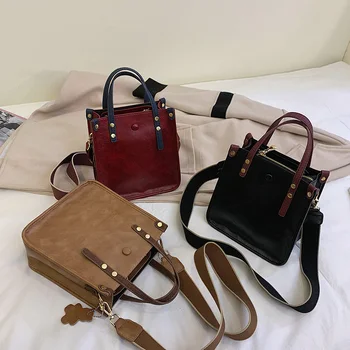 

DORANMI Vintage Square Bucket Women's Bags 2019 Classic Leather Handbag Female Crossbody Shoulder Bag Messenger Bolsos BG164