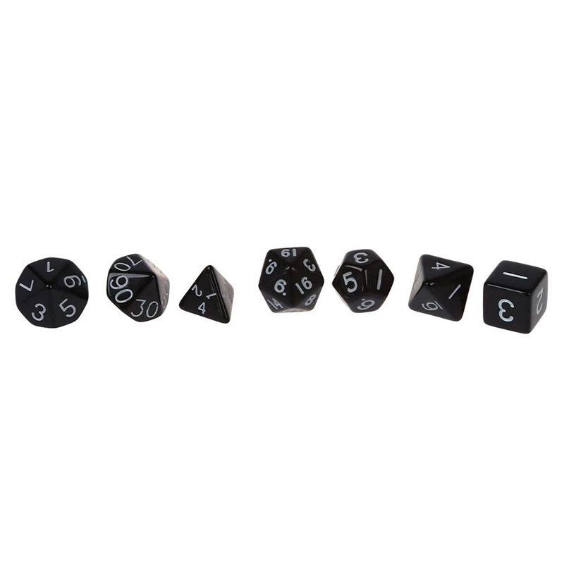 14 шт. игральные кости D4-D20 для игр Подземелья и Драконы RPG Подземелья и Драконы D&D, 7 шт. черный и 7 шт. красный