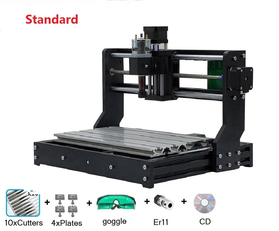 CNC 3018 PRO мини лазерный гравер для дерева, ПВХ, металла, фрезерный станок с ЧПУ CNC3018 офлайн GRBL ER11 Хобби DIY гравировальный станок - Цвет: Standard