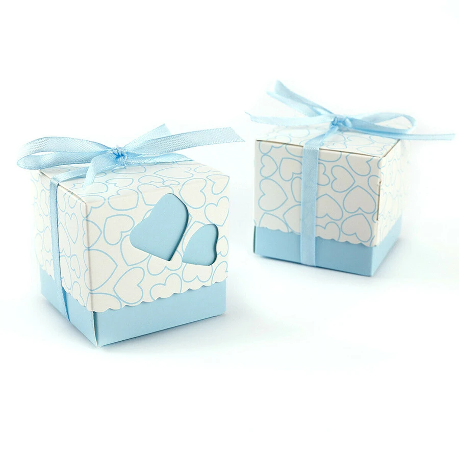 

50pcs/Bag Wedding GiftCandy Boxes Travel Gift Box Heart Shape Paper Birthday Christmas Favor Present Boxes Packing