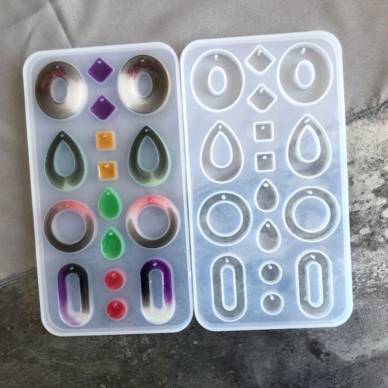

1 Set Crystal Epoxy Resin Mold Geometric Earrings Ear Pendant Casting Silicone Mould DIY Crafts Jewelry Making Tools