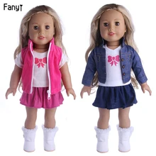 Американская 18 кукла девочка одежда платье костюм для 43 см детская игрушка ковбойский костюм и розовый костюм куклы аксессуары
