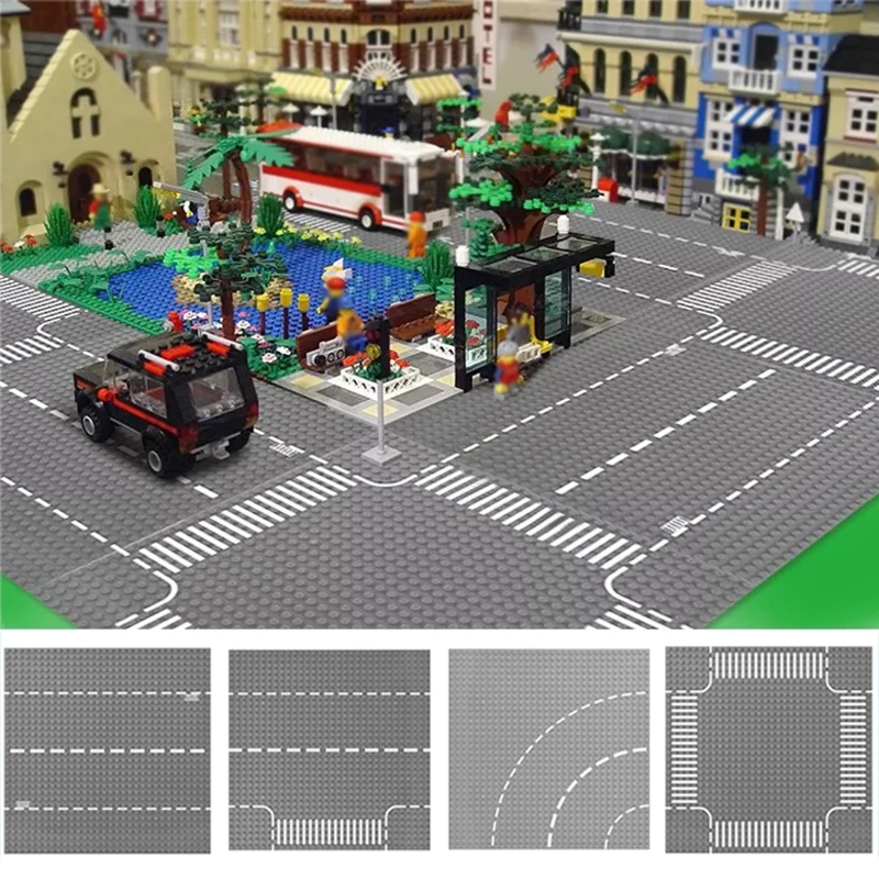 City Classic Building Blocks Baseplate Island Grass Road Street Crossroads Base Plate Assembly Construction Toys for Children | Игрушки и