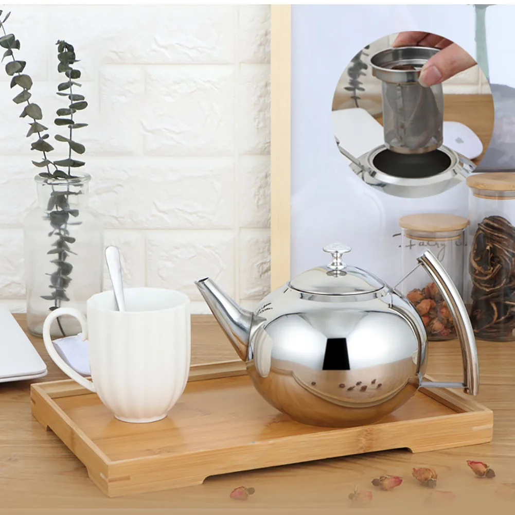 Кунг-фу чай с ситечком съемный Ресторан большой емкости чайник Боковая ручка чайная посуда домашняя вода нержавеющая сталь прочный