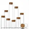 10pcs 40ml 50ml 60ml 80ml Test Tube with Cork Stopper Glass Bottles Jars Vials DIY Craft Wedding Home Decor 1