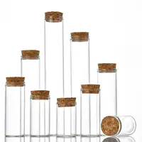 10pcs 40ml 50ml 60ml 80ml Test Tube with Cork Stopper Glass Bottles Jars Vials DIY Craft Wedding Home Decor 1