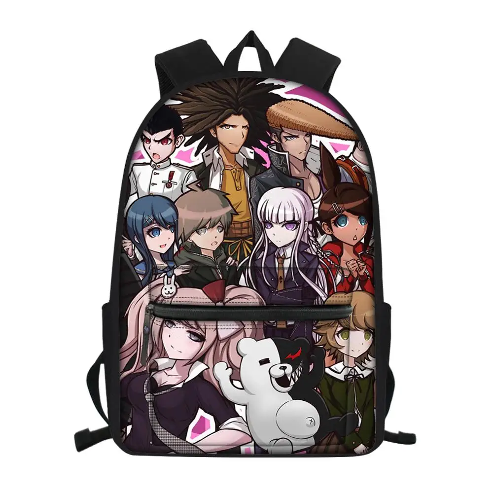 

Cartoon 3D Anime Canvas Backpack Danganronpa Prints Pattern Girls School Book Bags Large Capacity Women's Travel Backpacks