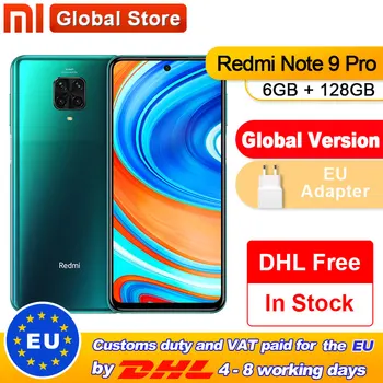 

In stock Global Version Redmi Note 9 Pro 6GB 128GB NFC Smartphone Snapdragon 720G Octa Core 64MP Quad Camera 6.67"Screen 5200mAh