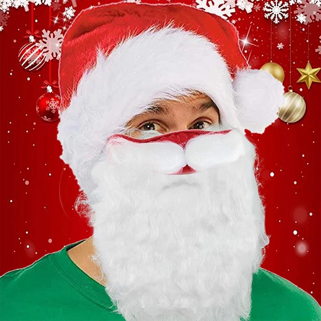 Persona australiana esclavo Probablemente Mascarilla de Papá Noel para adultos, máscara de tela para cara, Barba,  regalo de felpa, escudo, utilería para fiesta, decoración de Navidad _ -  AliExpress Mobile
