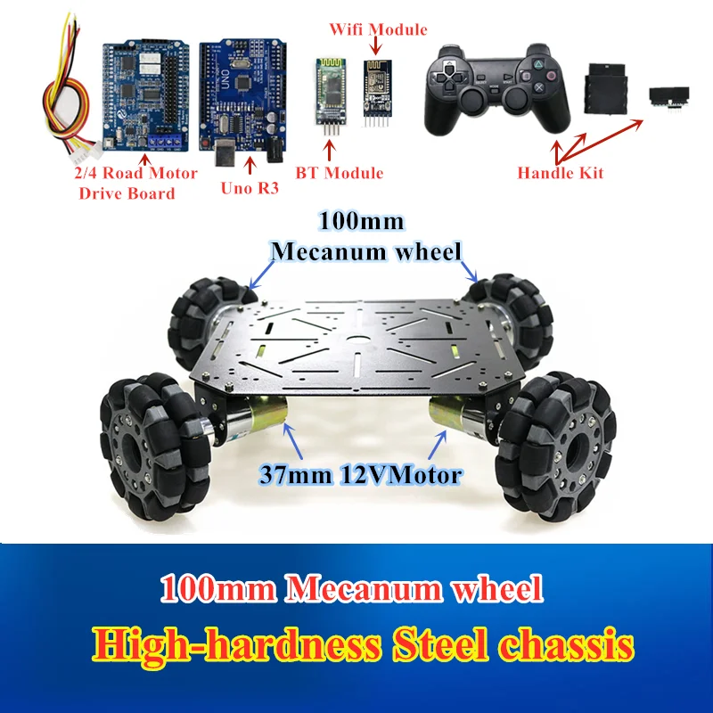 Ps2 дистанционное управление 4wd всенаправленное колесо умный автомобиль шасси с