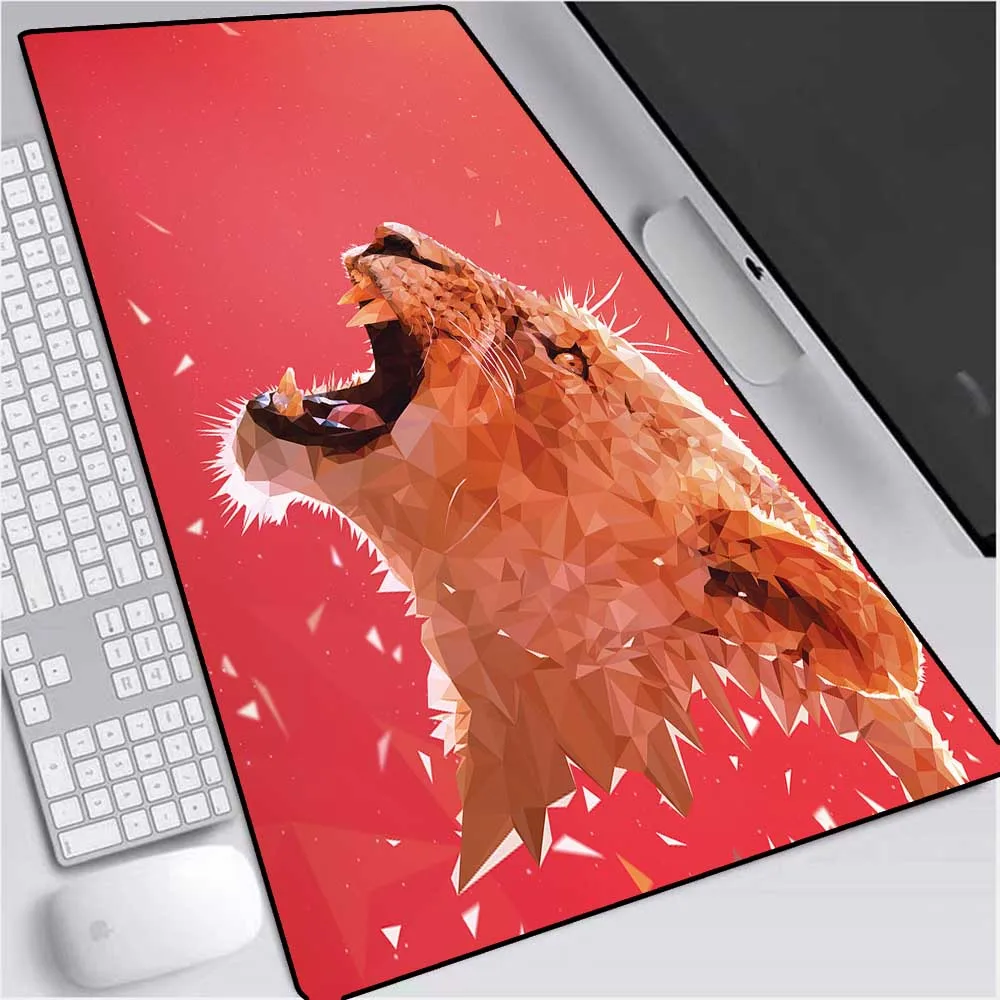 

Diamond Animal Tiger Pattern Animated Mouse Pad Lock Edge Large Waterproof Mouse Pad Desk Pad Size 30x80cm 40x90cm Gaming Desk