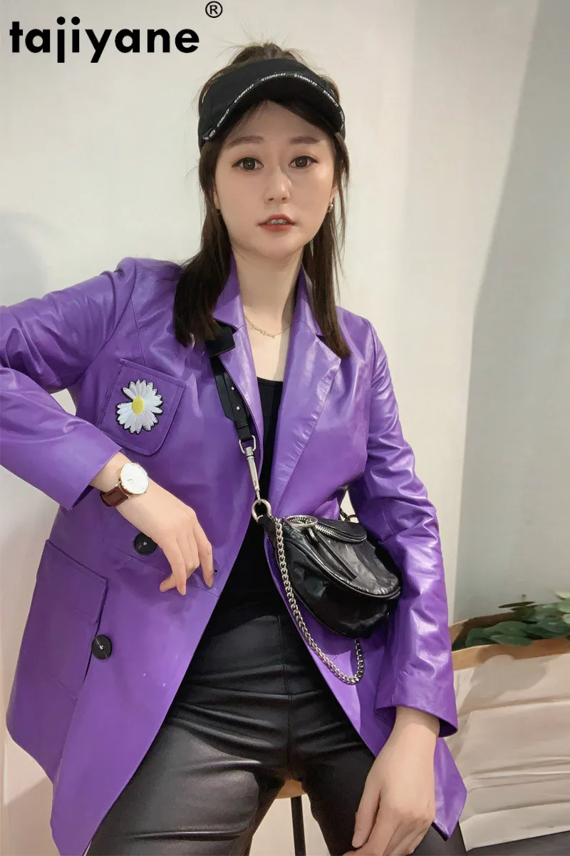 

100% Real Genuine Leather Jacket Women Spring Autumn Korean Style Motorcycle Leather Coats Women's Leather Jacket Tops WPY11